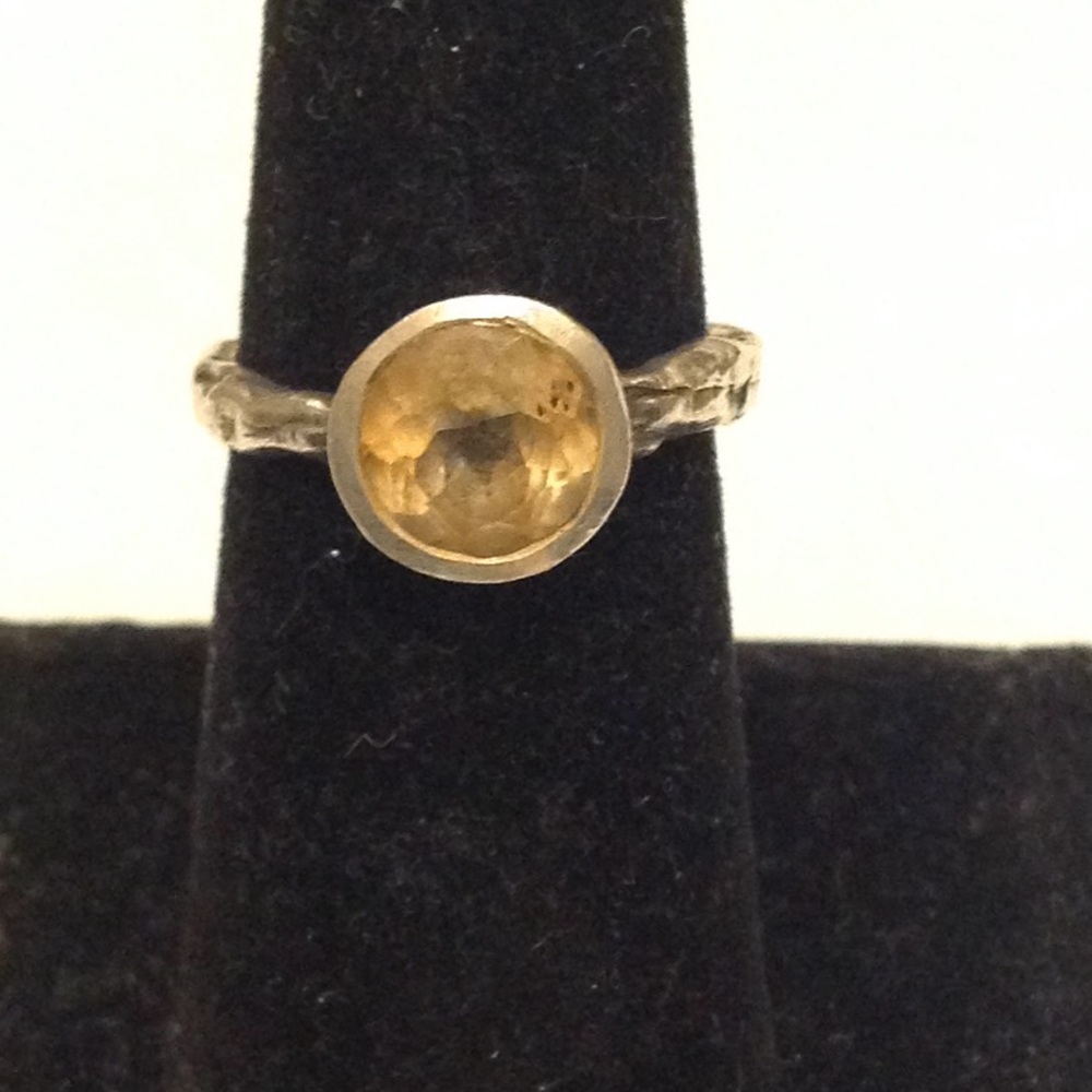 Ring Sterling Silver w/ Citrine stone sz 7